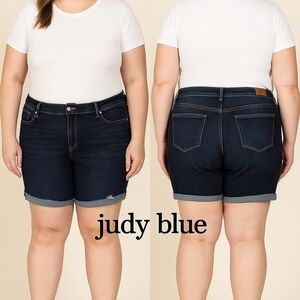 Judy Blue Plus Size Dark Wash Bermuda Shorts – 1XLThese Judy Blue Bermuda shor